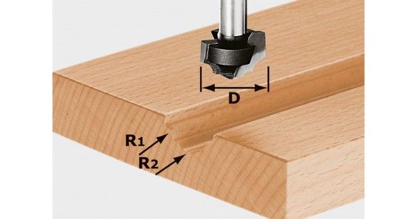 Фреза профильная HW, с хвостовиком 8 мм FESTOOL HW S8 D19/R5/R4 (491032)